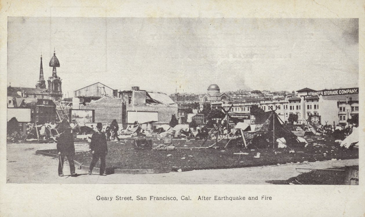 Geary Street, San Francisco, tras el terremoto y el incendio de American Photographer