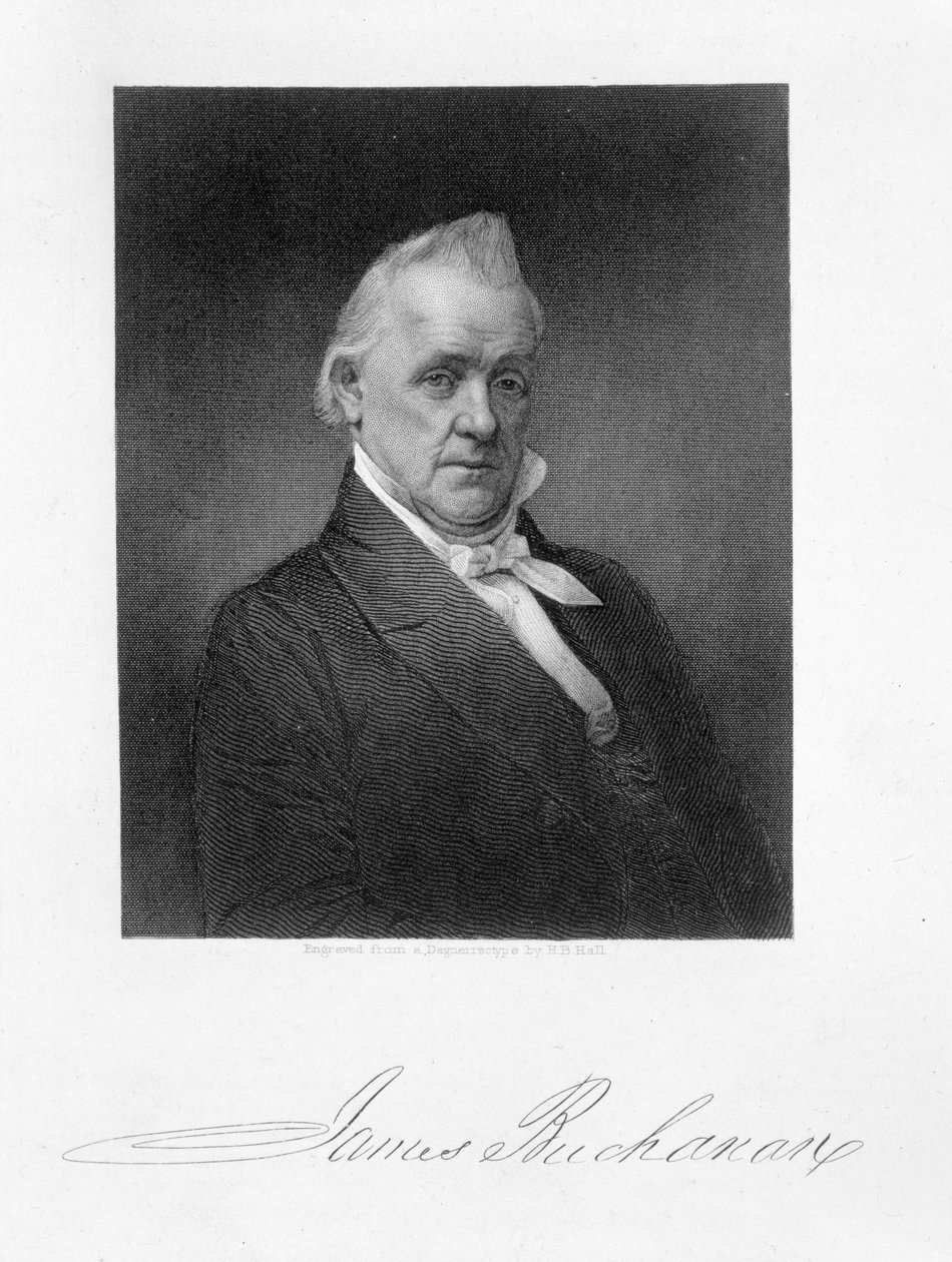 James Buchanan, grabado por Henry Bryan Hall (1800-84) después de un daguerrotipo de American Photographer