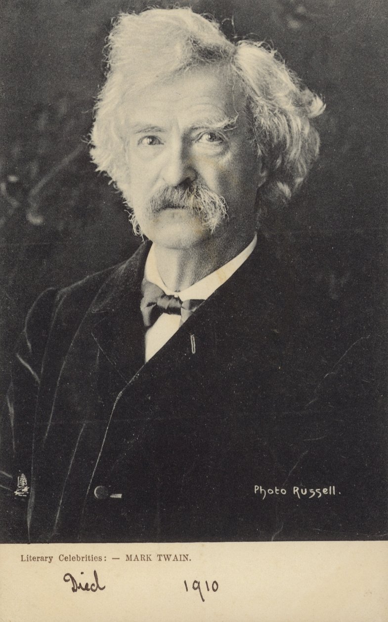 Mark Twain (1835-1910), escritor estadounidense (foto en blanco y negro) de American Photographer
