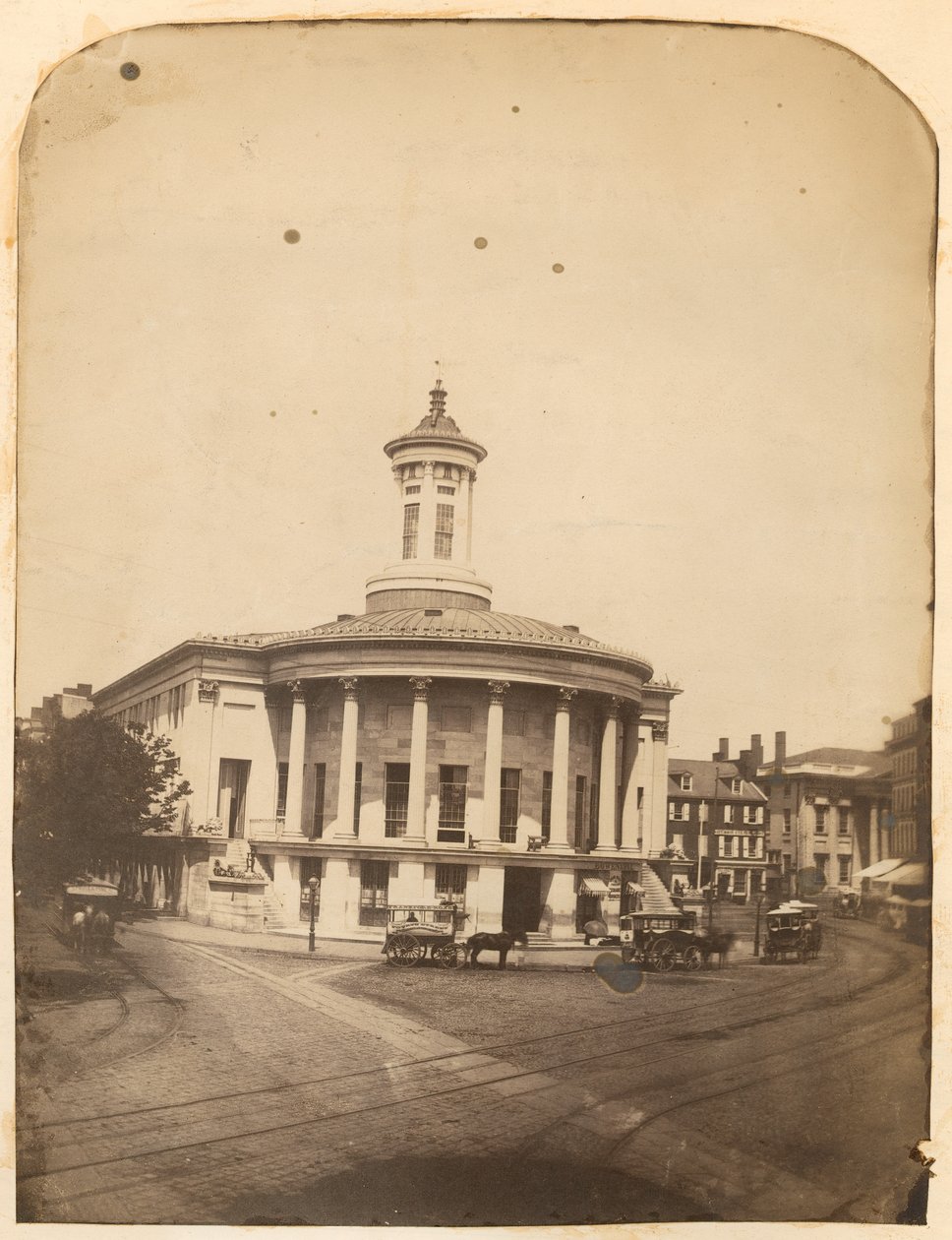 Edificio de la Bolsa de Comerciantes, Calle 3 en Walnut, c.1859 de American Photographer