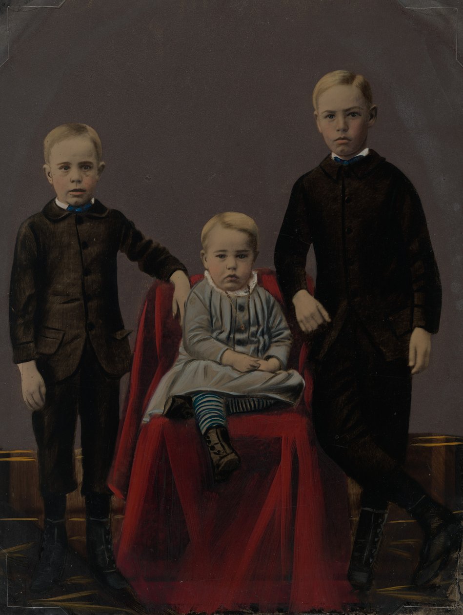 Retrato de tres niños, 1860 (foto) de American Photographer