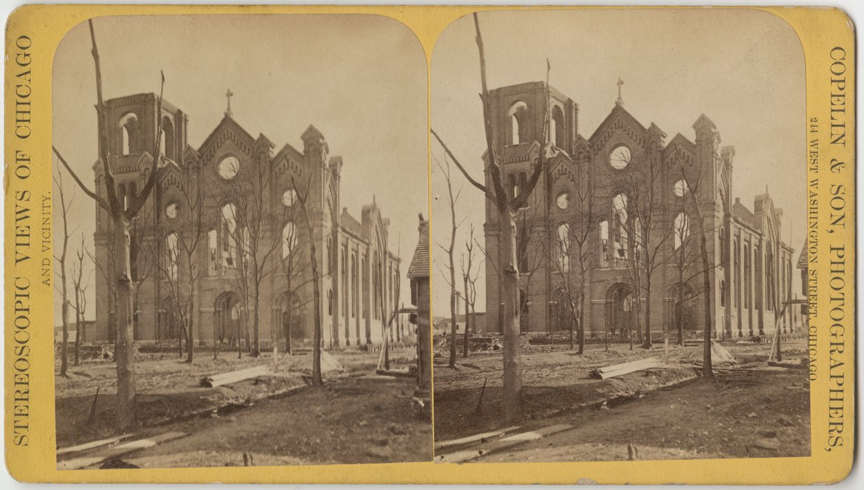 Iglesia de San Miguel después del Incendio de Chicago de 1871 de American Photographer