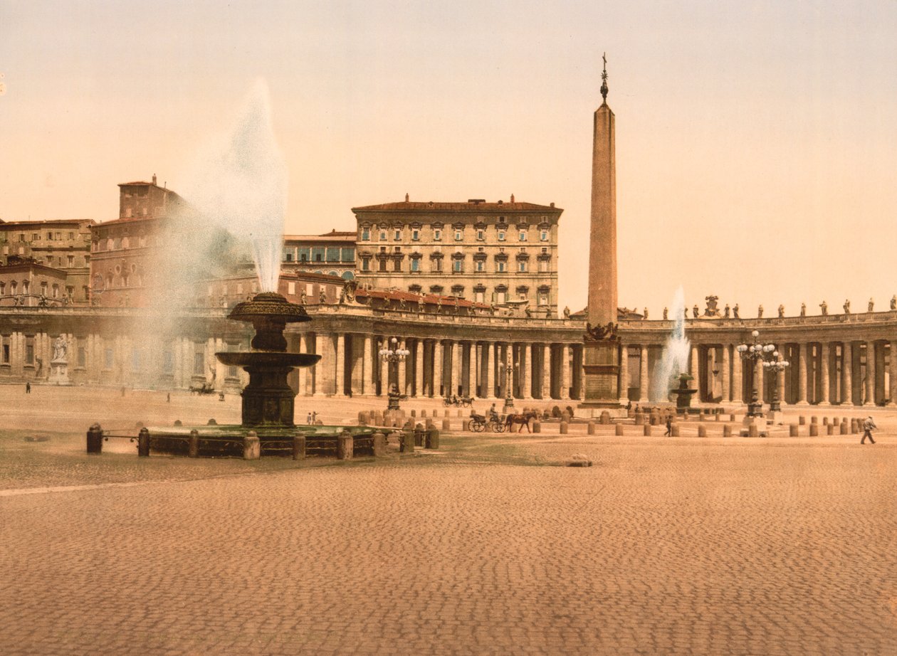 Plaza de San Pedro en el Vaticano, Roma, c.1890-1900 (impresión fotomecánica) de American Photographer