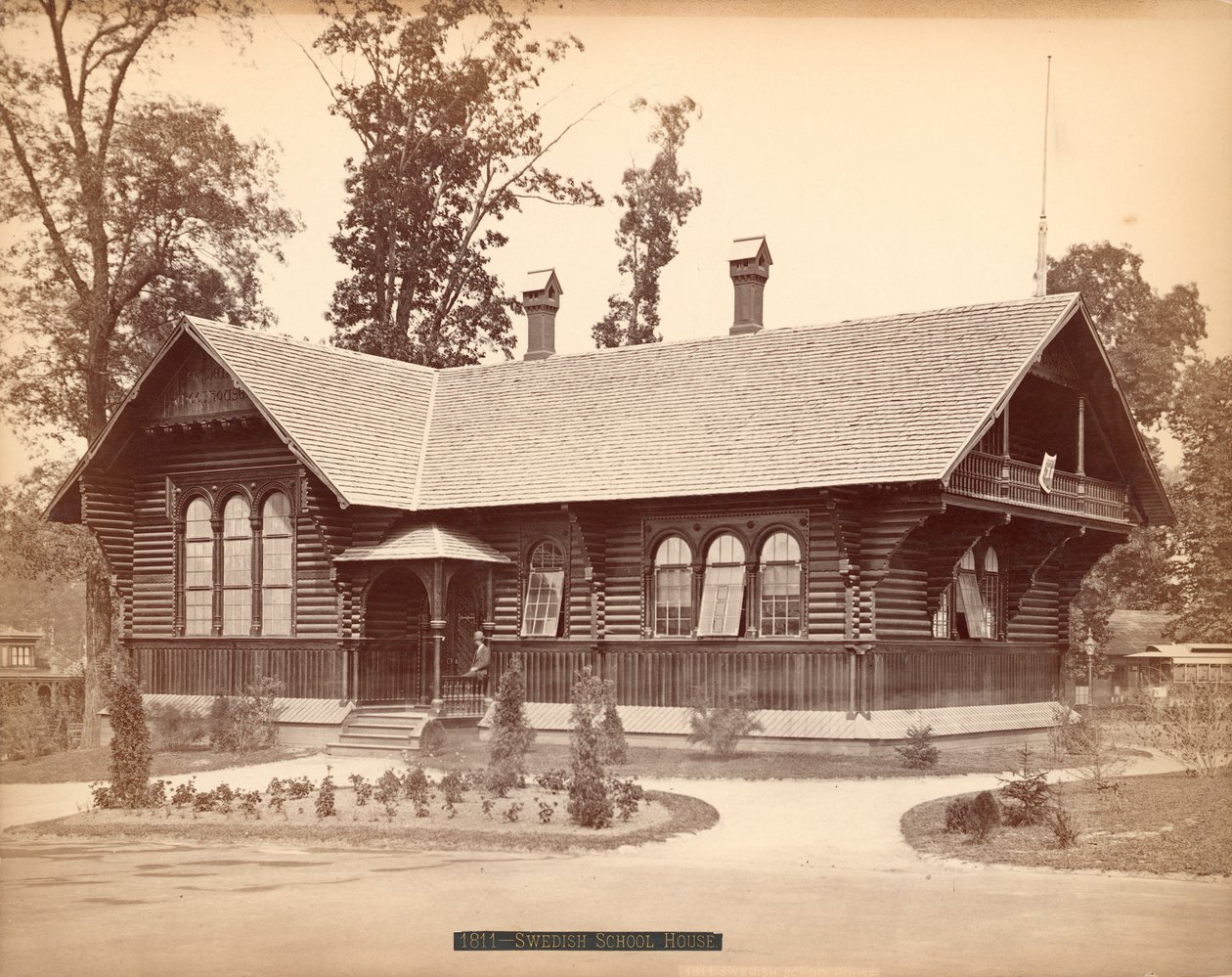 Casa de la Escuela Sueca, Exposición del Centenario, Filadelfia, 1876 de American Photographer