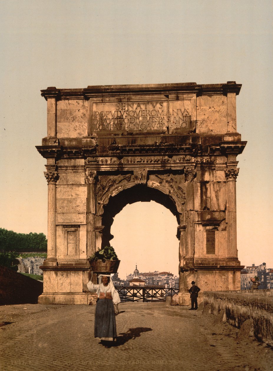 El Arco de Triunfo de Tito, Roma, c.1890-1900 (impresión fotomecánica) de American Photographer