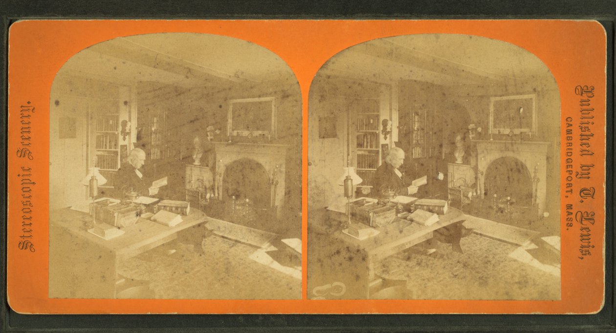 Vista de Amos Alcott en su estudio de American Photographer