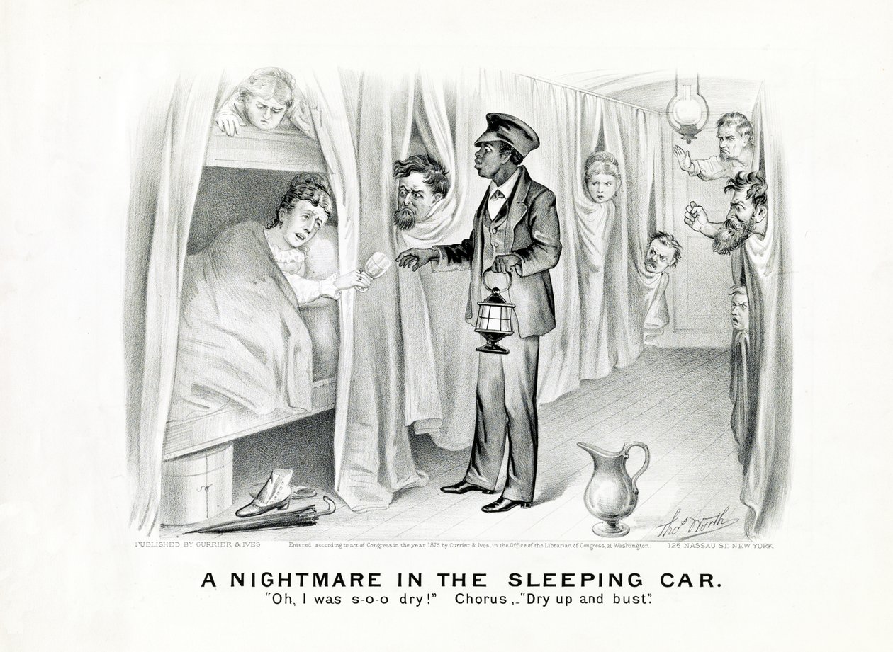 Una pesadilla en el coche cama: ¡Oh, estaba tan seco! Coro: Sécate y revienta., publicado c.1875 de American School