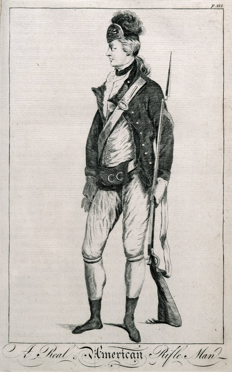 Un verdadero fusilero americano, página 212 de Historia Imparcial de la Guerra de American School