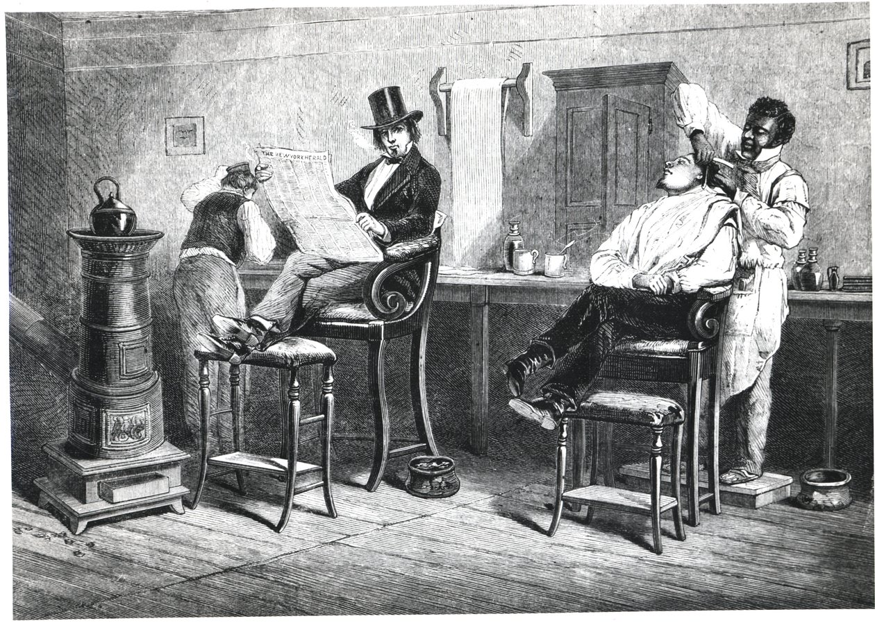 Una barbería en Richmond, 1861 de American School