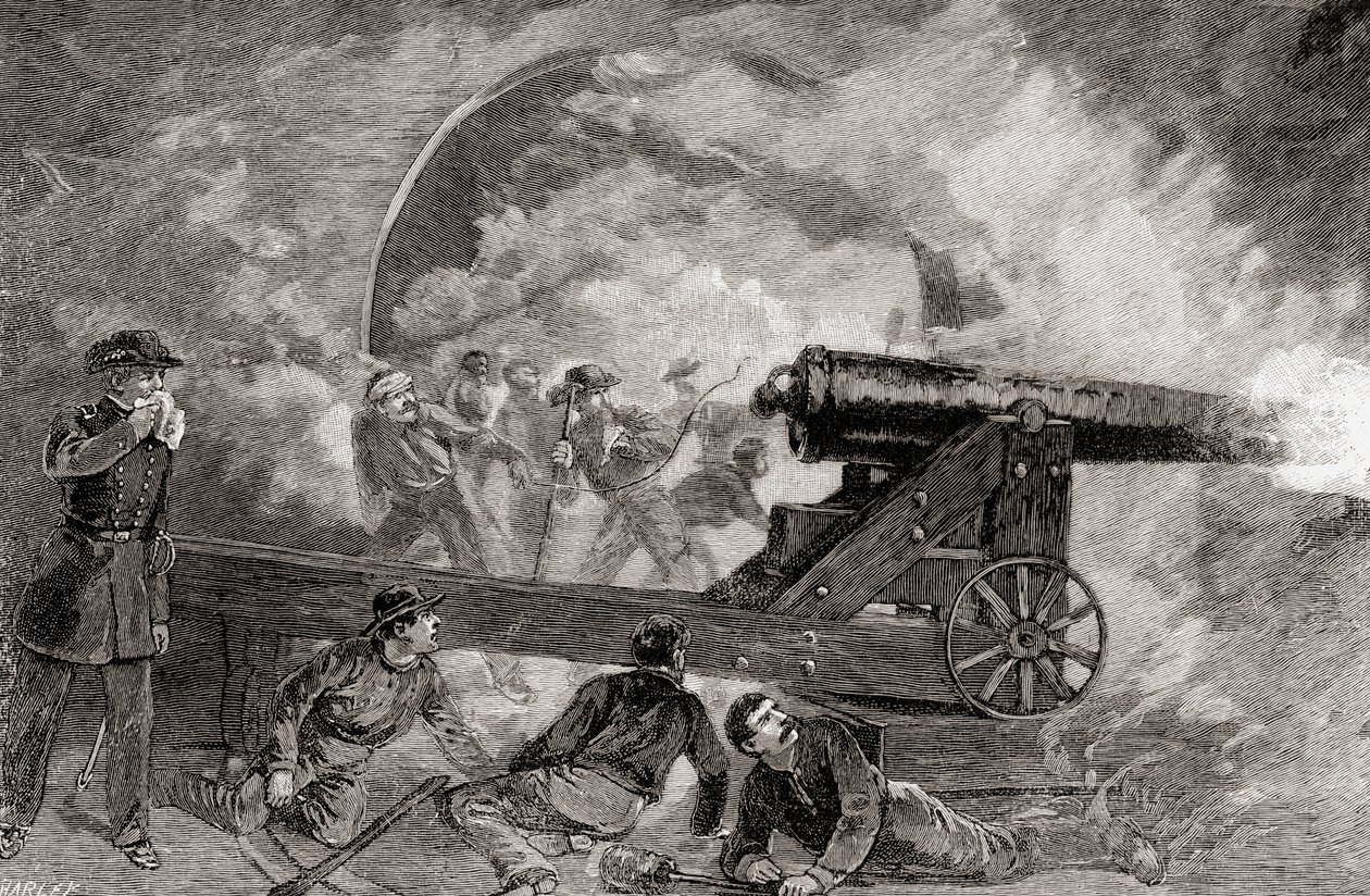 Una casamata durante el bombardeo en la batalla de Fort Sumter, abril de 1214 de American School