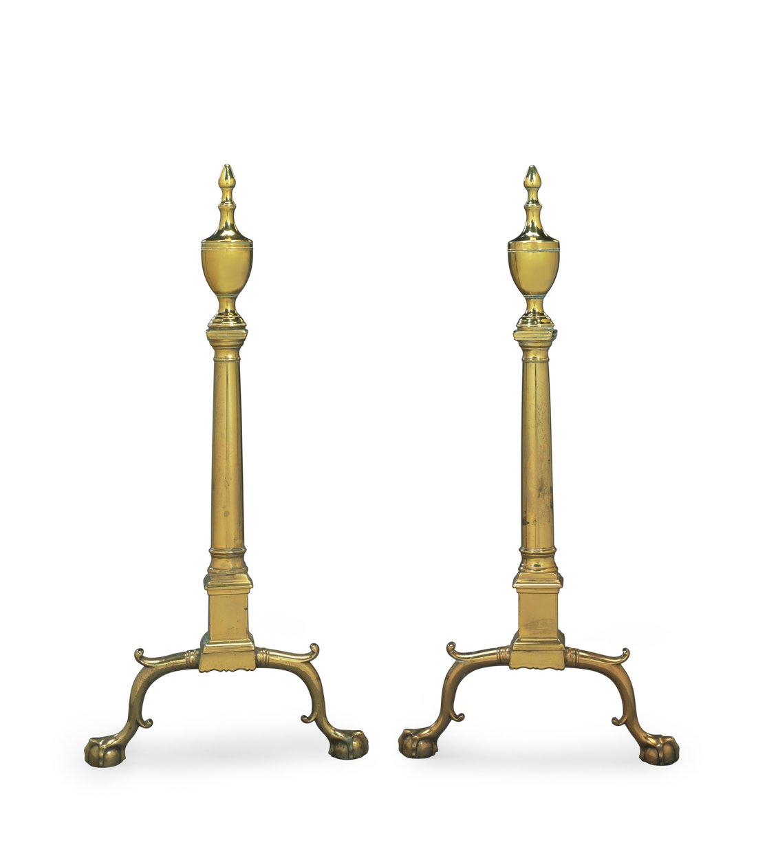 Un par de andirons Chippendale, Filadelfia o Nueva York, 1780-1800 de American School