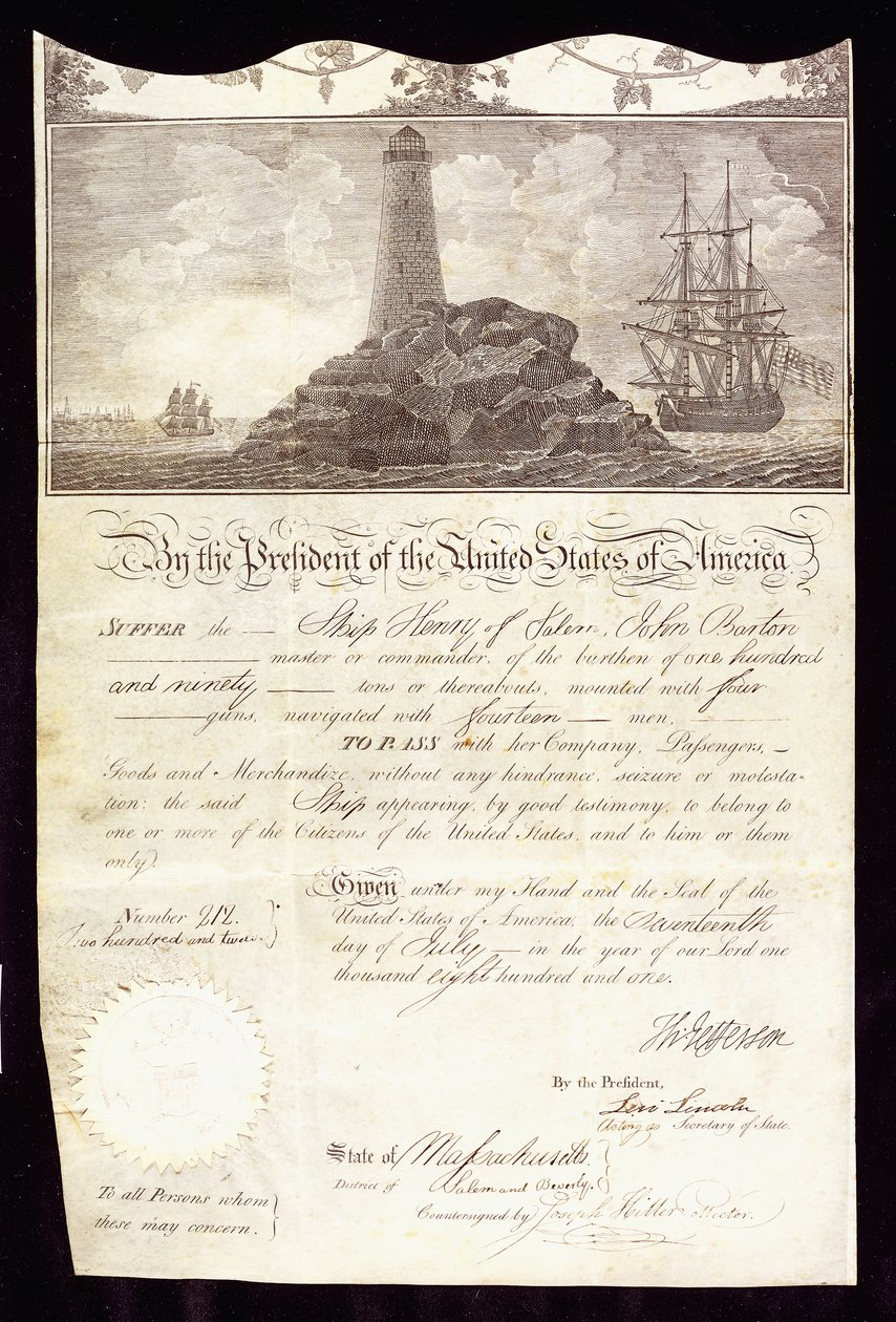 Pasaporte de un barco para 