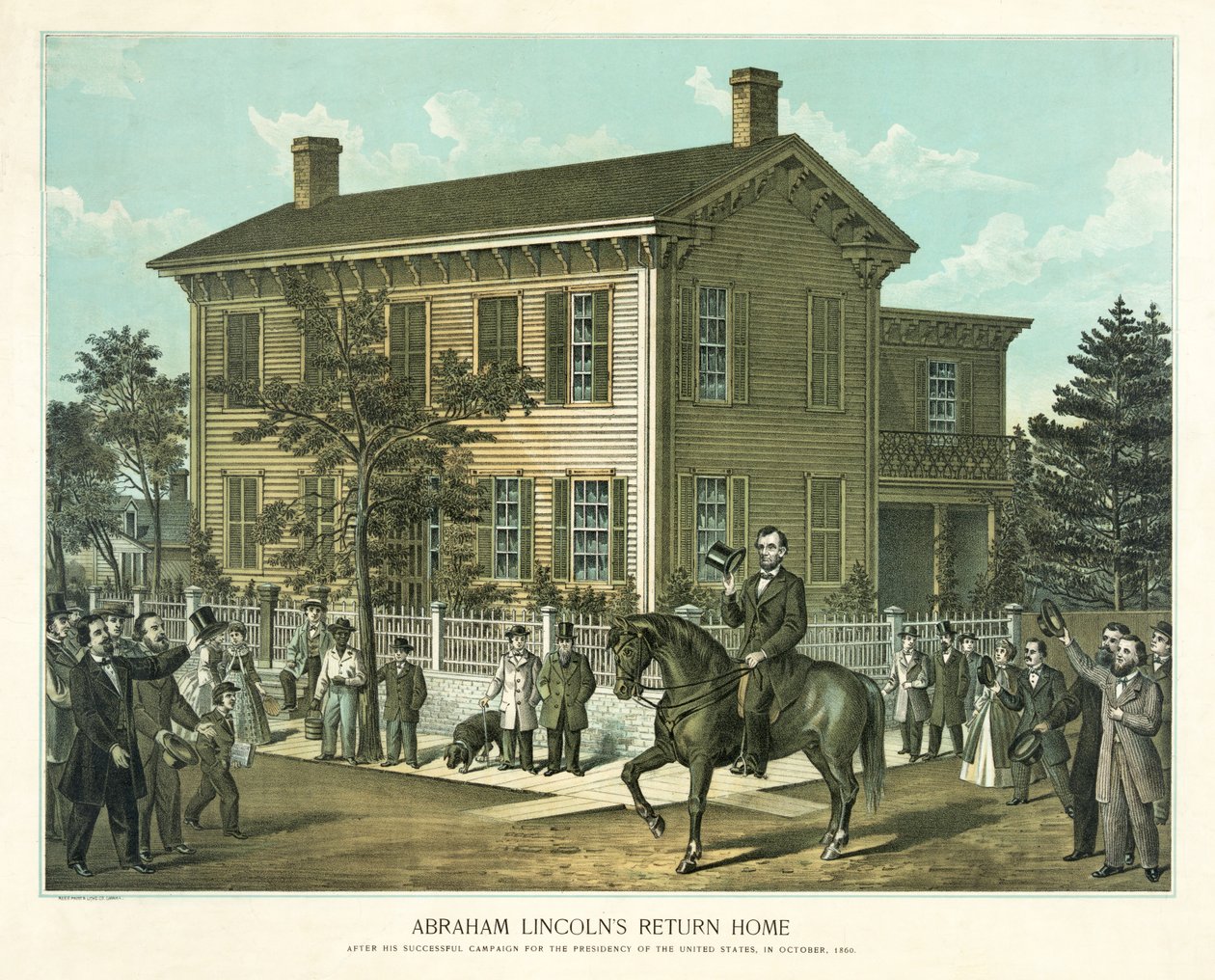 El regreso a casa de Abraham Lincoln, c.1860 de American School