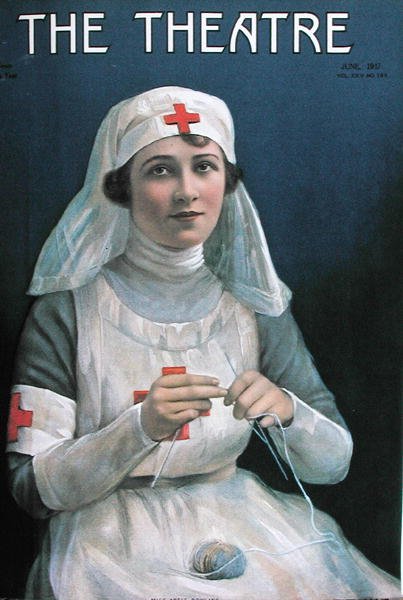 Adele Rowland vestida como enfermera de la Cruz Roja, portada de la revista 