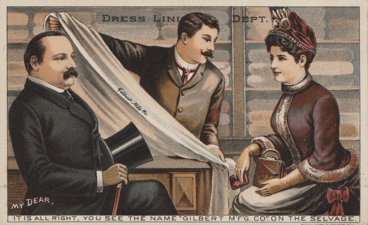 Anuncio de Gilbert Manufacturing Company cloth (litografía en color) de American School
