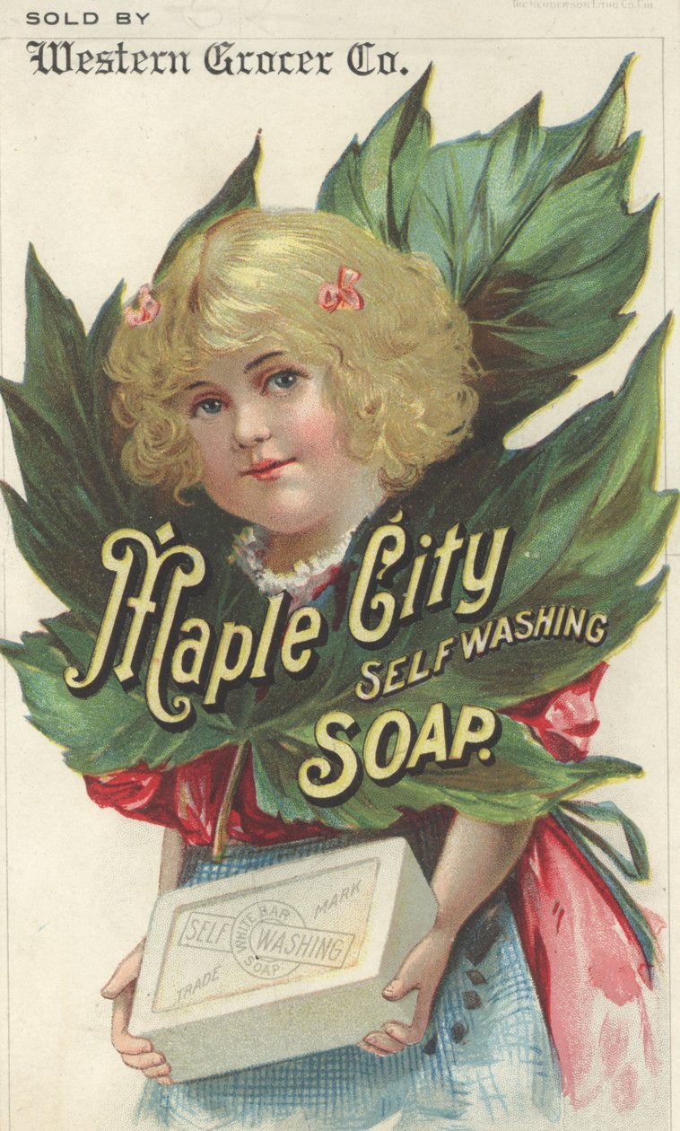 Anuncio de Maple City Self Washing Soap, c.1880 de American School