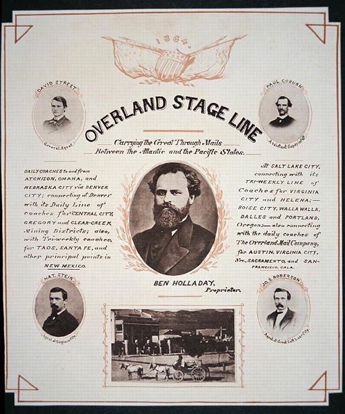 Anuncio de la línea de diligencias Overland de American School