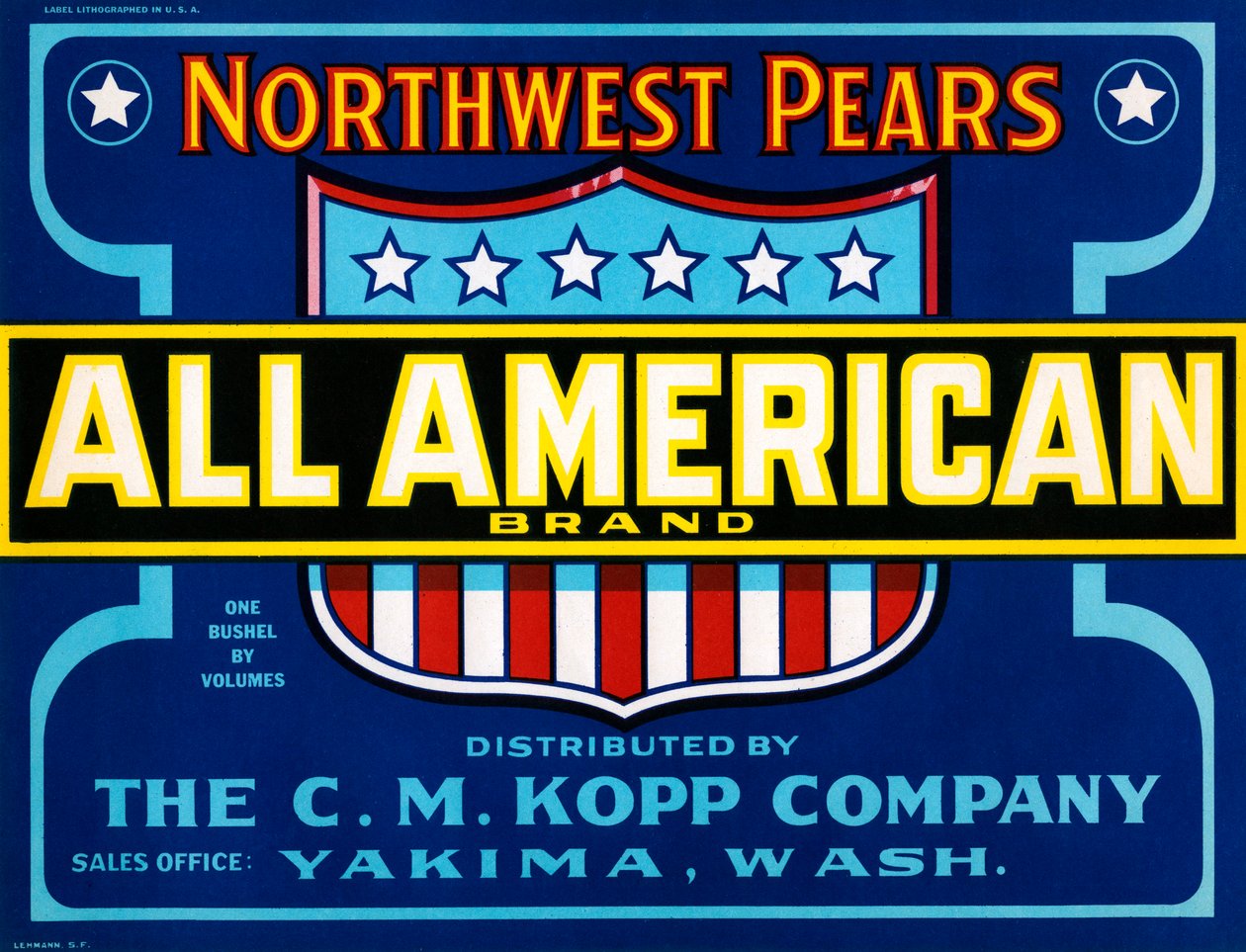 Etiqueta de caja de frutas All American Brand, c.1920 de American School