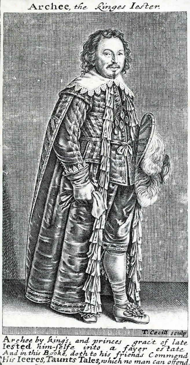 Archee, el bufón del rey, un retrato de Archibald Armstrong, por Thomas Cecill, 1639-1640 de American School