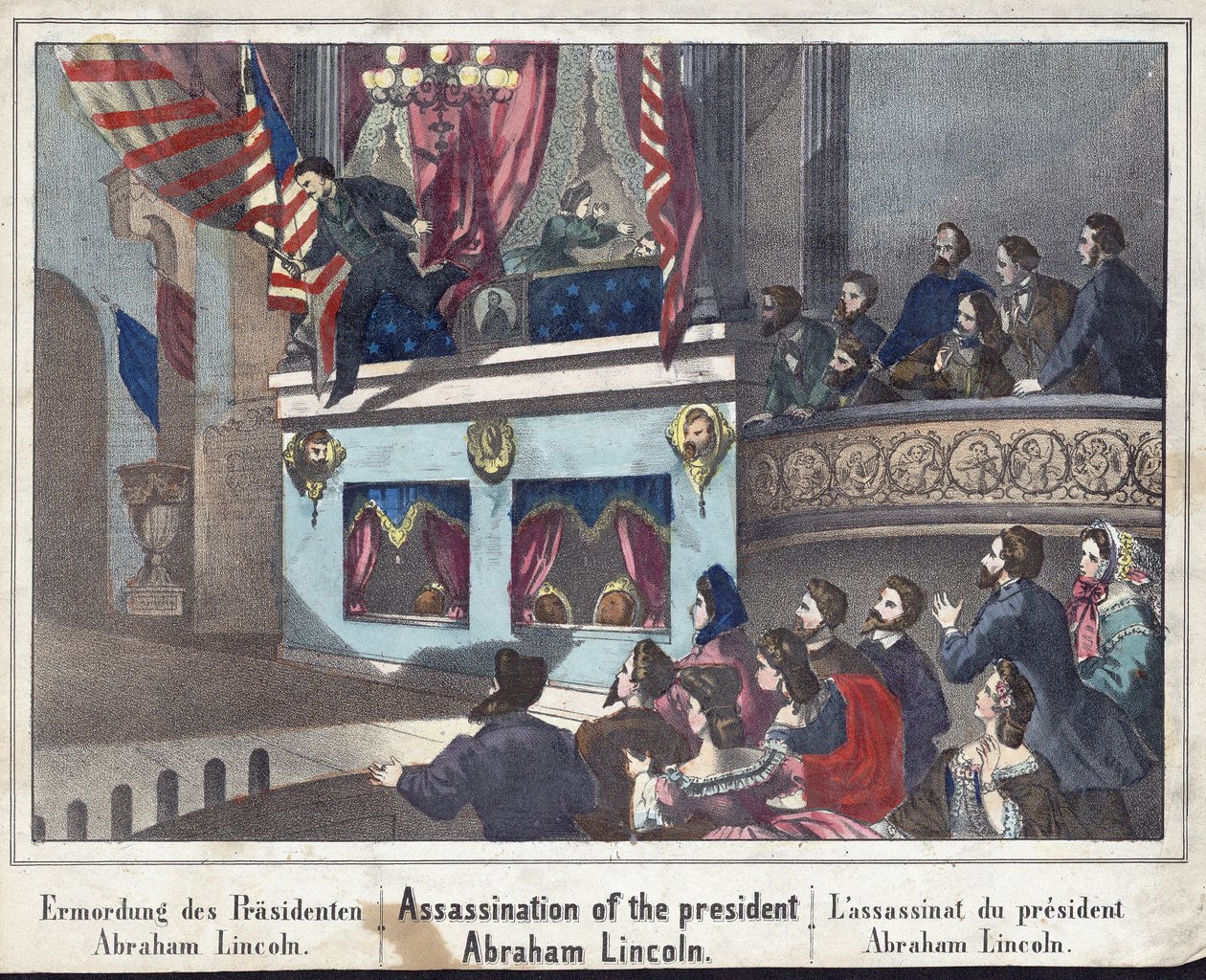 Asesinato del Presidente Abraham Lincoln, pub. 1865 de American School