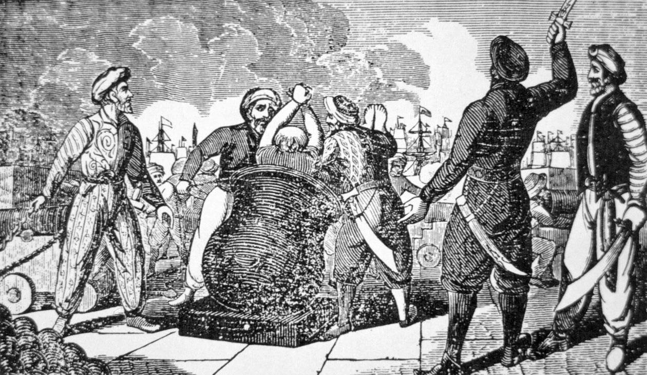 Corsarios de Berbería devuelven al cónsul francés en Argel a su barco, por cañón de American School