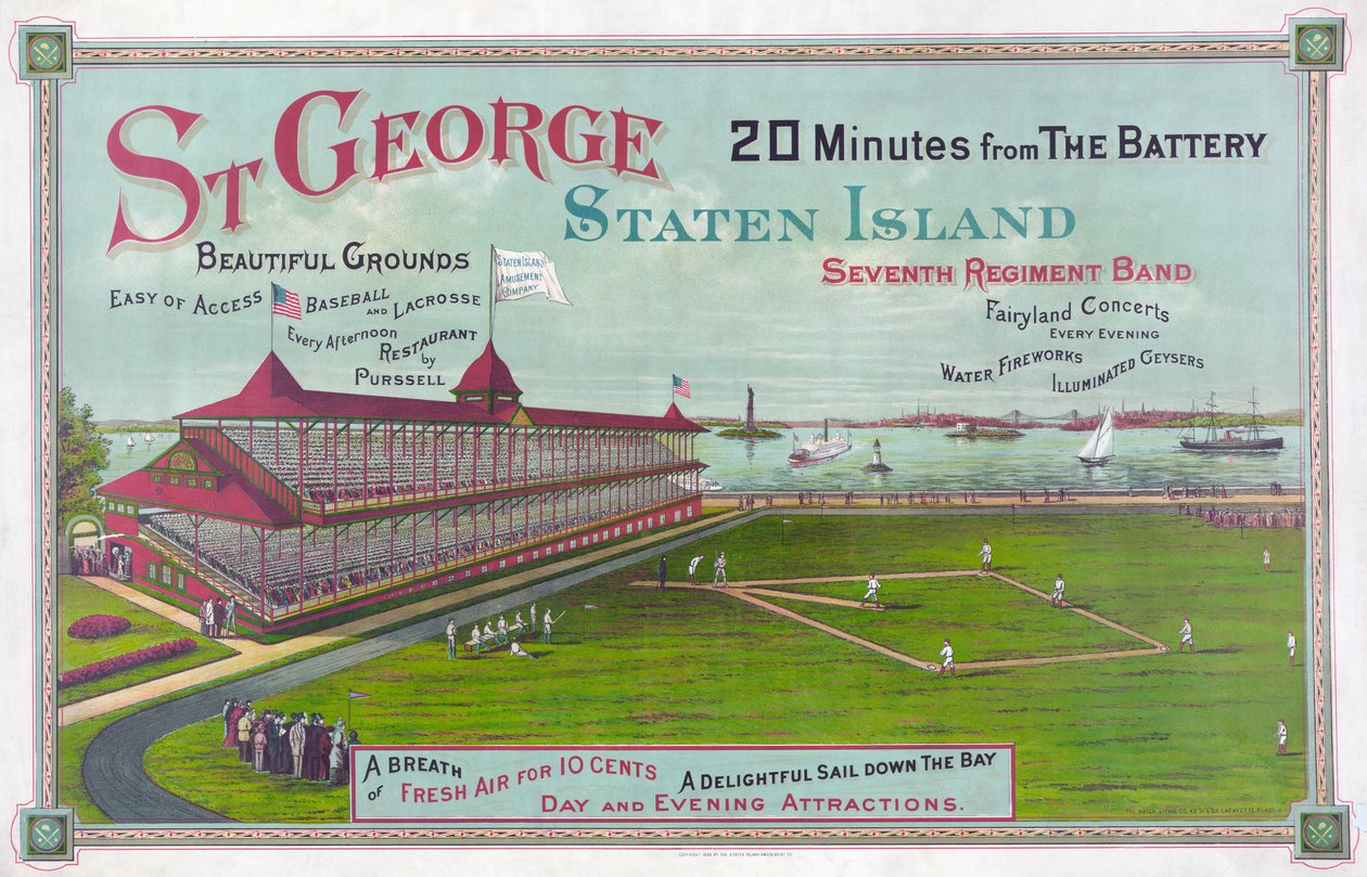 Campo de béisbol en St. George Park, Staten Island de American School