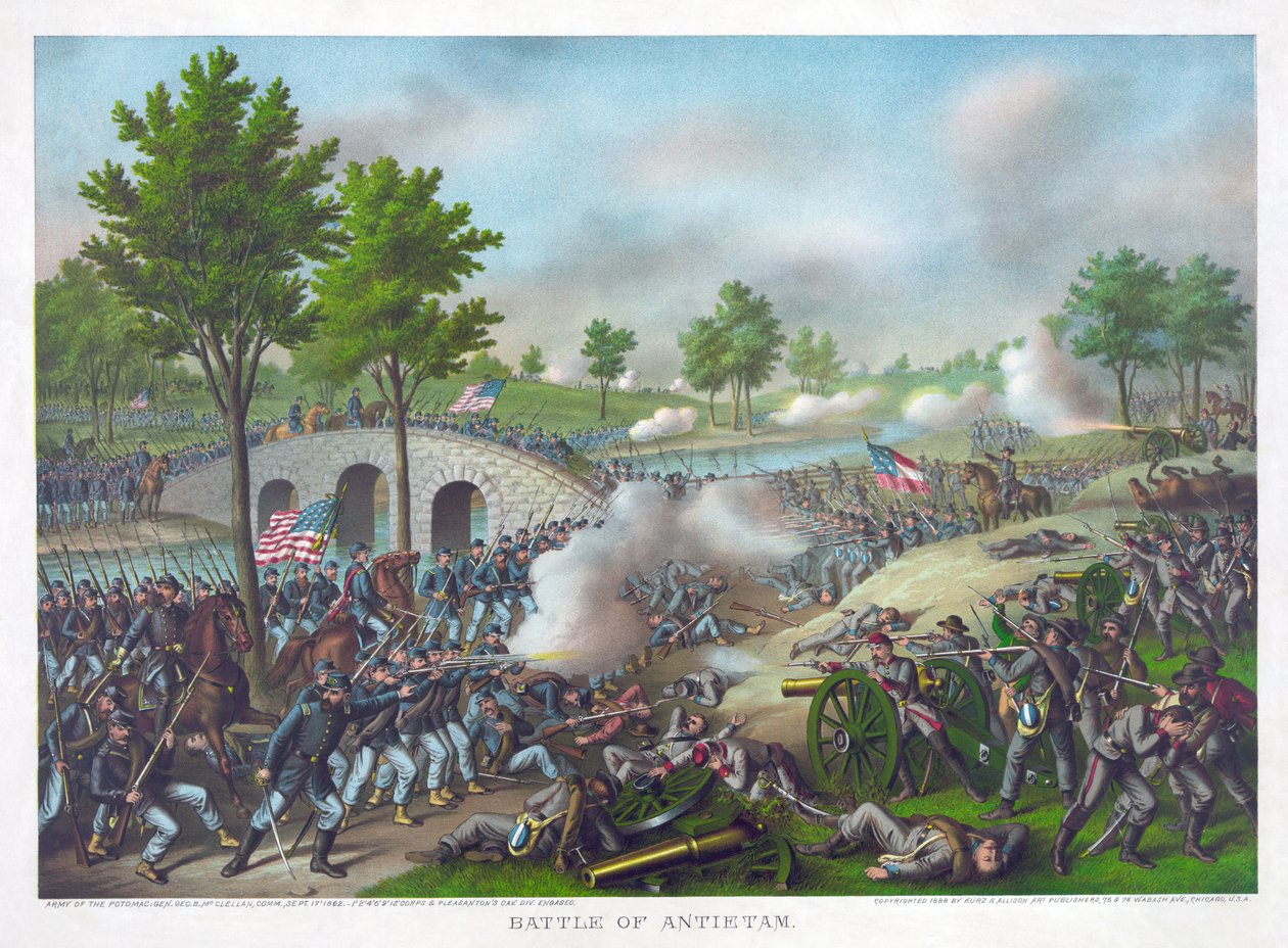 Batalla de Antietam, pub. Kurz  Allison de American School