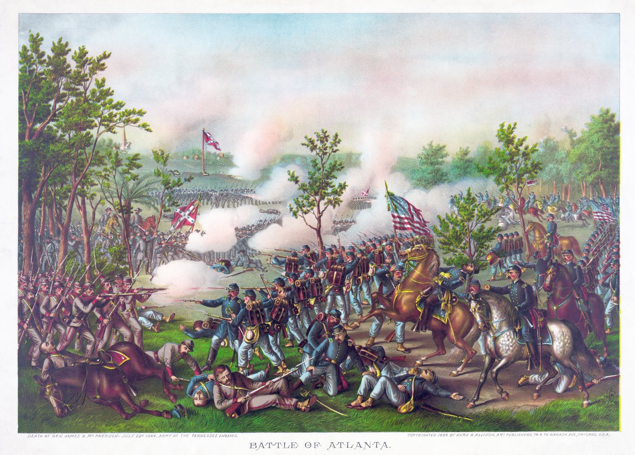 Batalla de Atlanta, pub. Kurz  Allison de American School