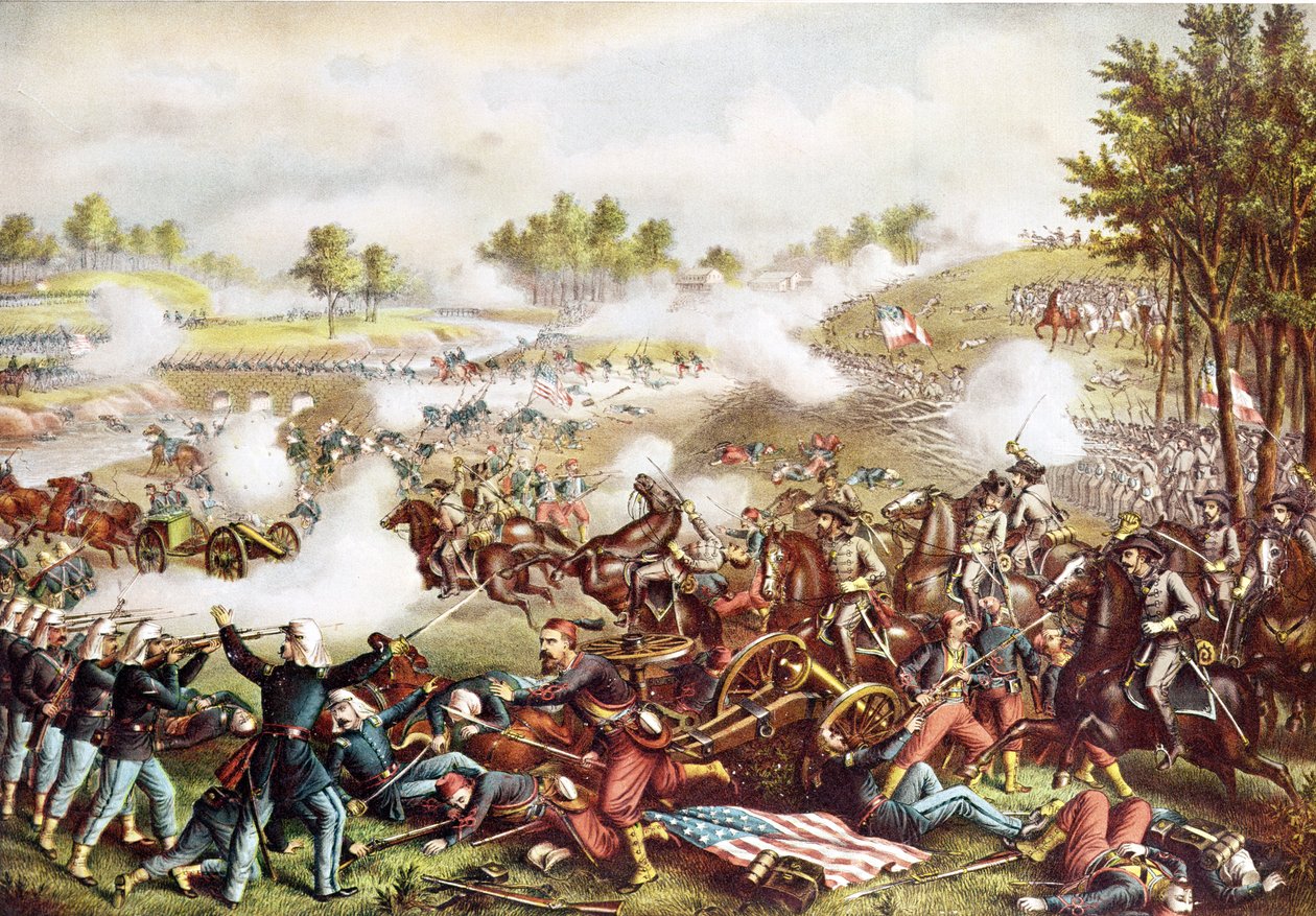 Batalla de Bull Run, 21 de julio de 1861, publicado en 1889 de American School