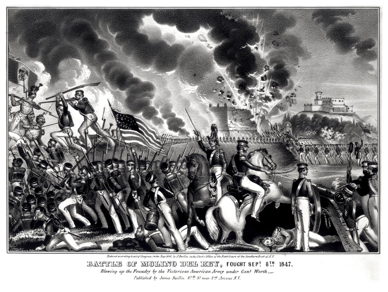 Batalla de Molino del Rey, librada el 8 de septiembre de 1847, pub. por James Baillie, 1848 de American School