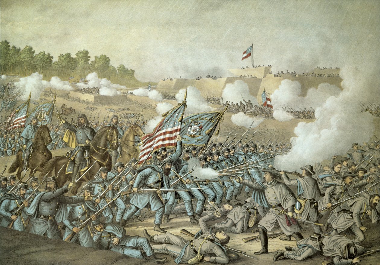 Batalla de Williamsburg, 5 de mayo de 1862 por Kurz & Allison de American School