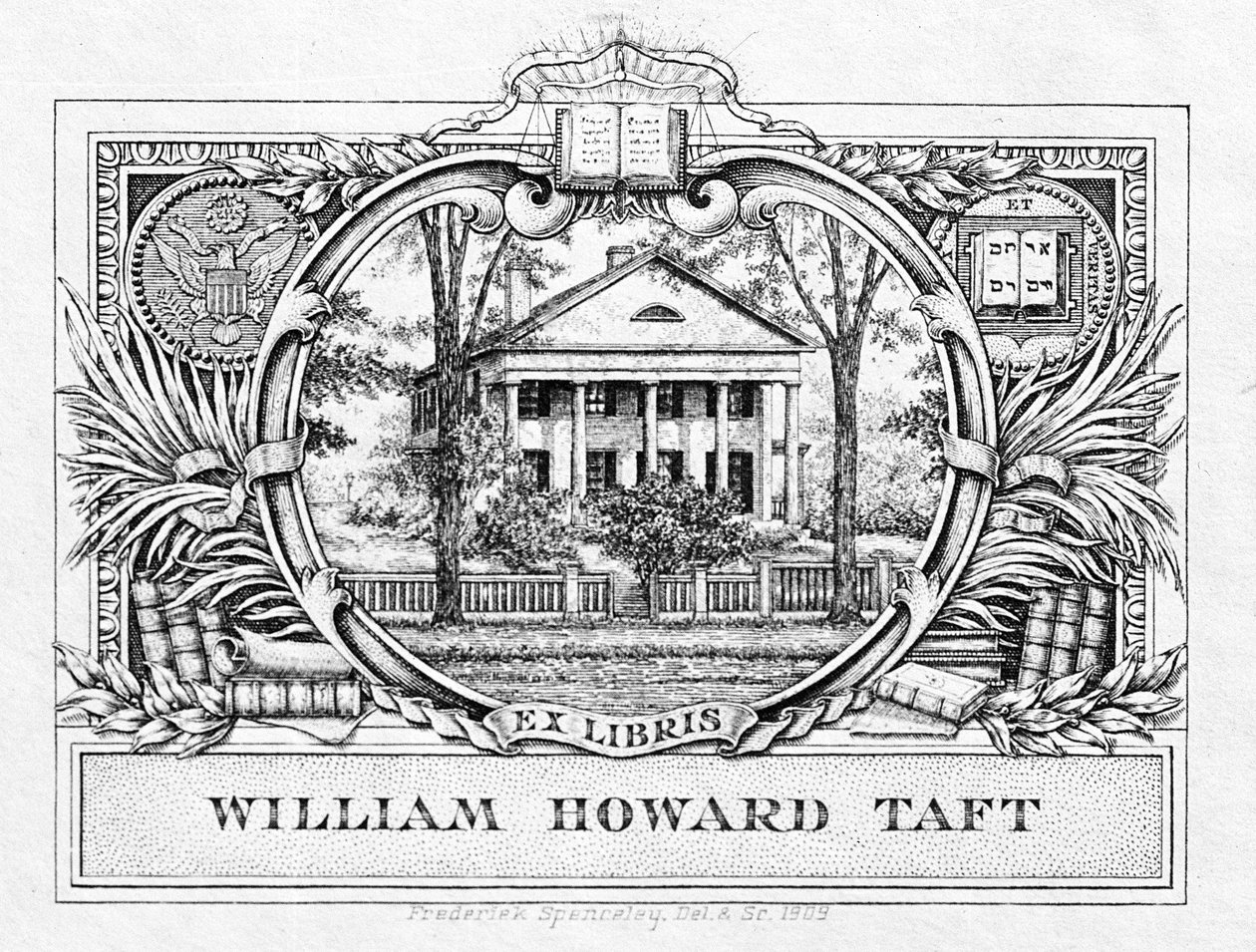 Exlibris del Presidente William H. Taft (1857-1930) 1909 de American School