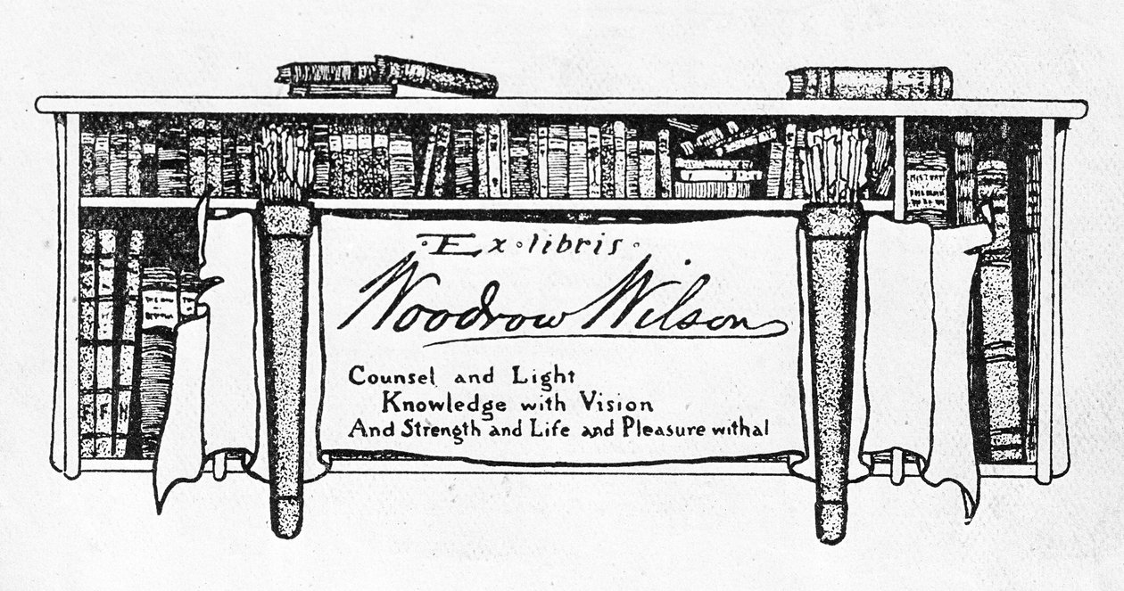 Exlibris del Presidente Woodrow Wilson (1856-1924) de American School