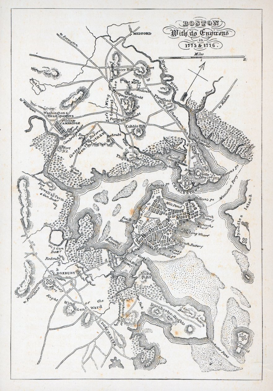 Boston y sus alrededores en 1775 y 1776 de American School