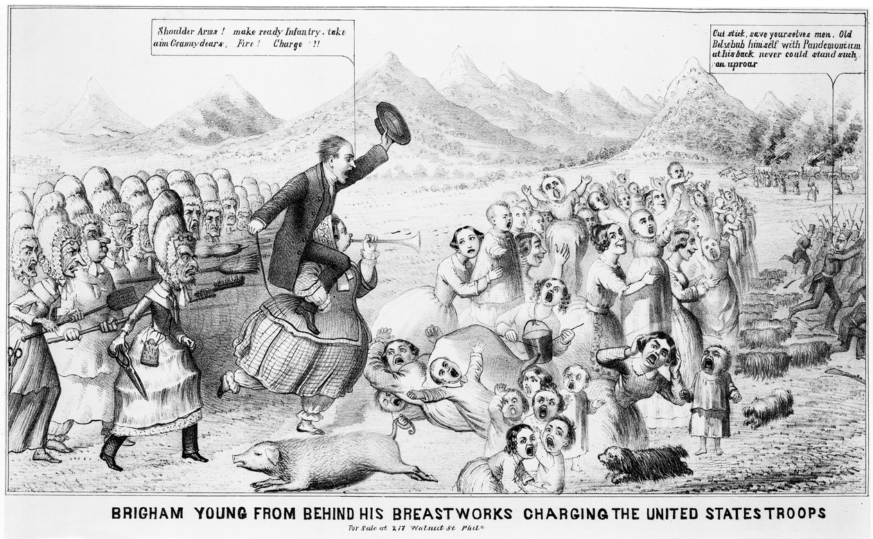 Brigham Young desde Detrás de sus Parapetos Cargando contra las Tropas de los Estados Unidos de American School