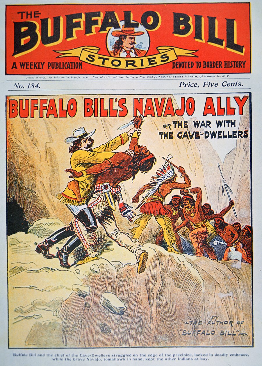 Aliado Navajo de Buffalo Bill, ilustración de portada de 