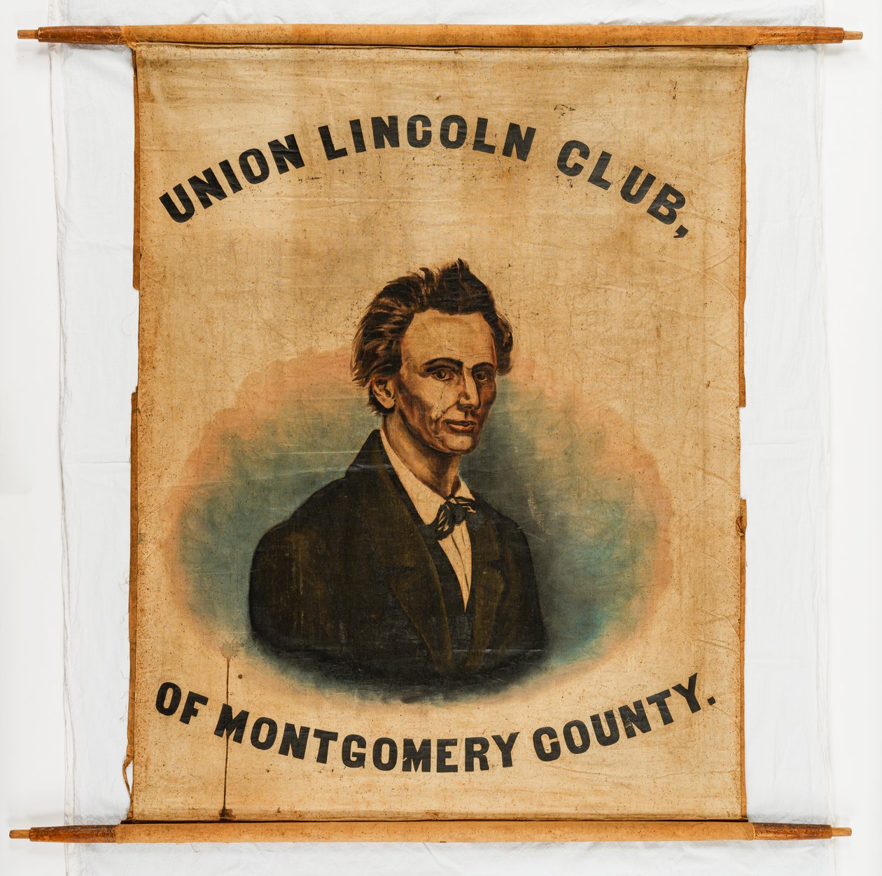Bandera de campaña para Abraham Lincoln, Condado de Montgomery de American School