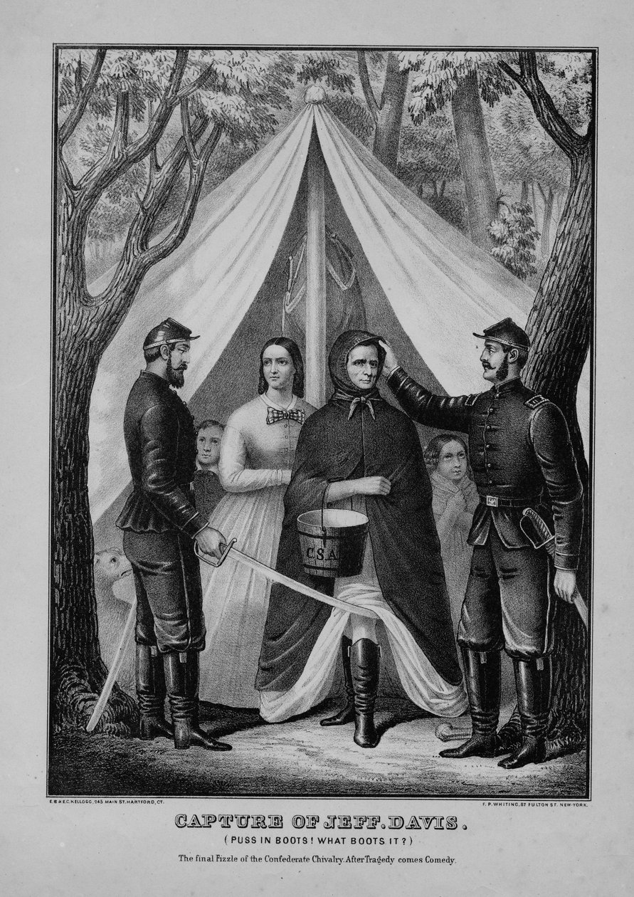 Captura de Jeff. Davis (¡Gato con botas! ¿Qué botas?) : el final del caballerismo confederado: después de la tragedia viene la comedia de American School