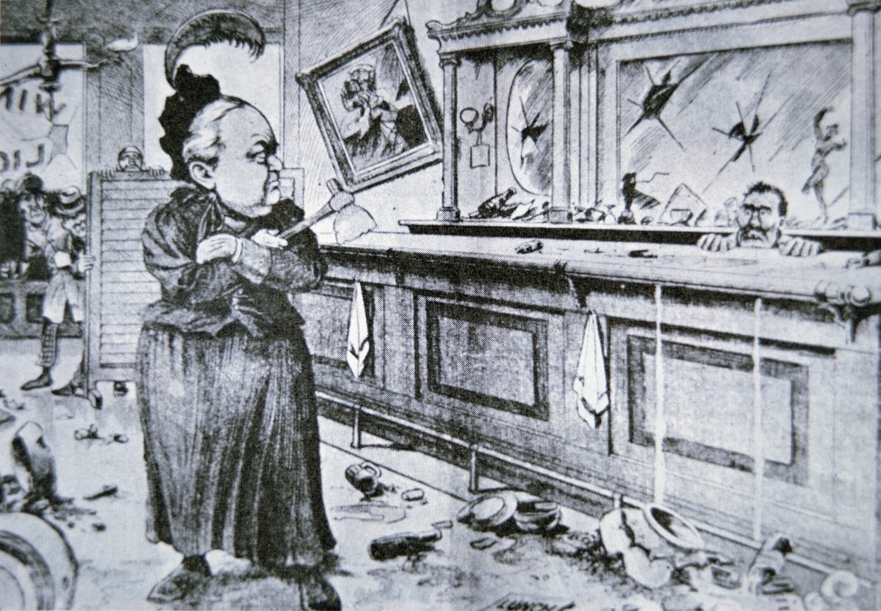 Carry Nation con su hacha, c.1905 de American School