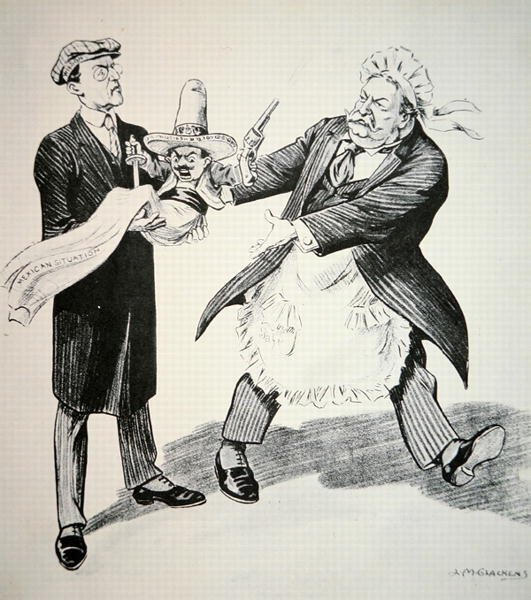 Caricatura que representa al presidente William H. Taft (1857-1930) entregando la problemática 