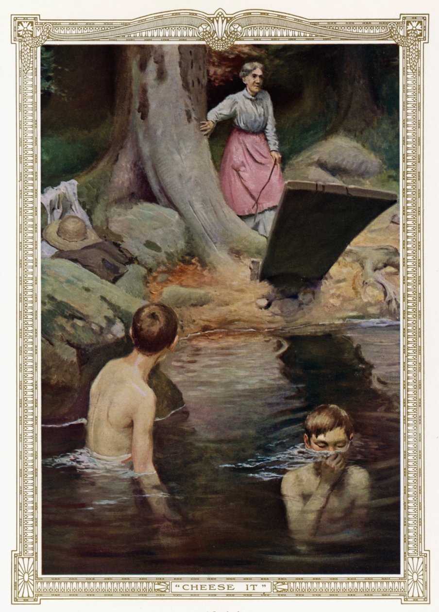 Cheese It, Boys swimming (litografía) de American School