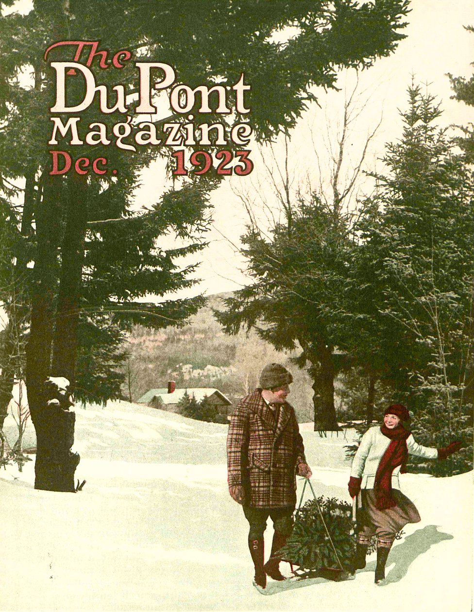 Árbol de Navidad, portada de la revista DuPont, diciembre 1923 de American School