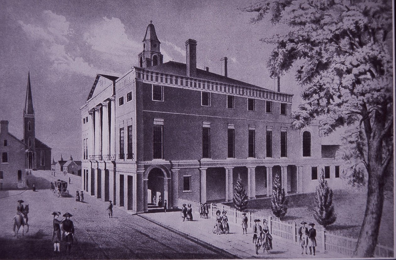 City Hall, Wall Street, Nueva York en 1790 de American School