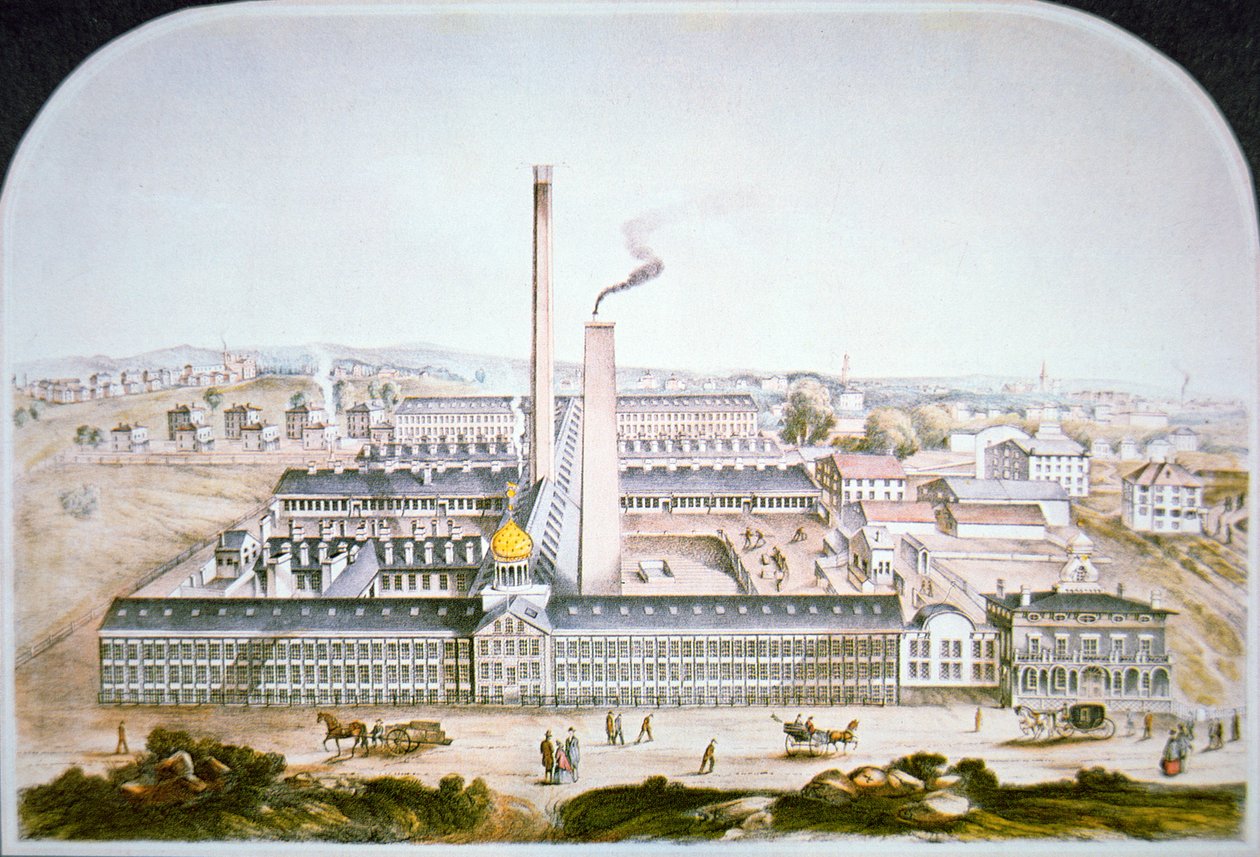 Fábrica de armas de fuego patentadas de Colt en Hartford, Connecticut de American School