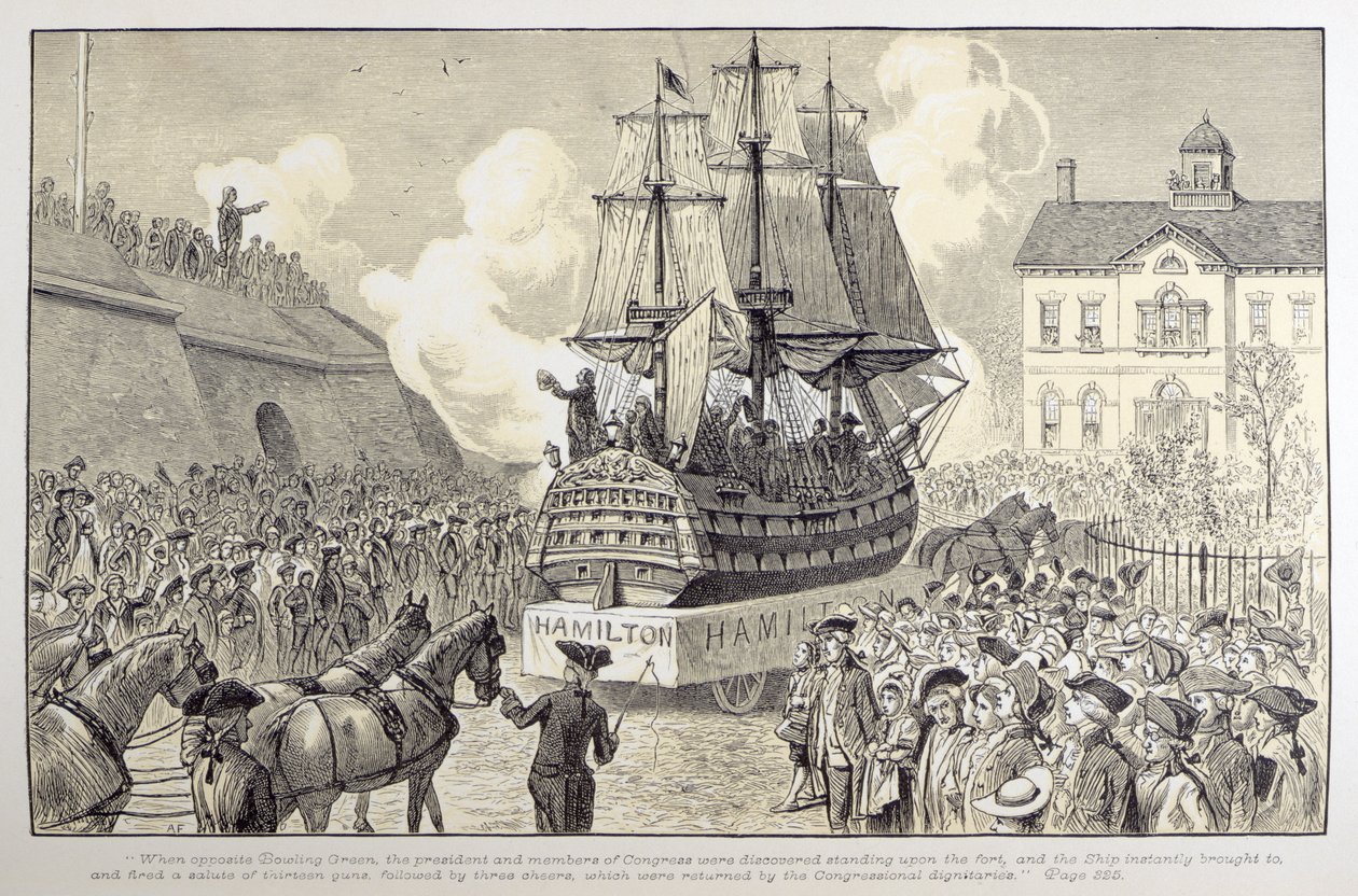 Desfile y Celebración del Congreso, c.1790 de American School