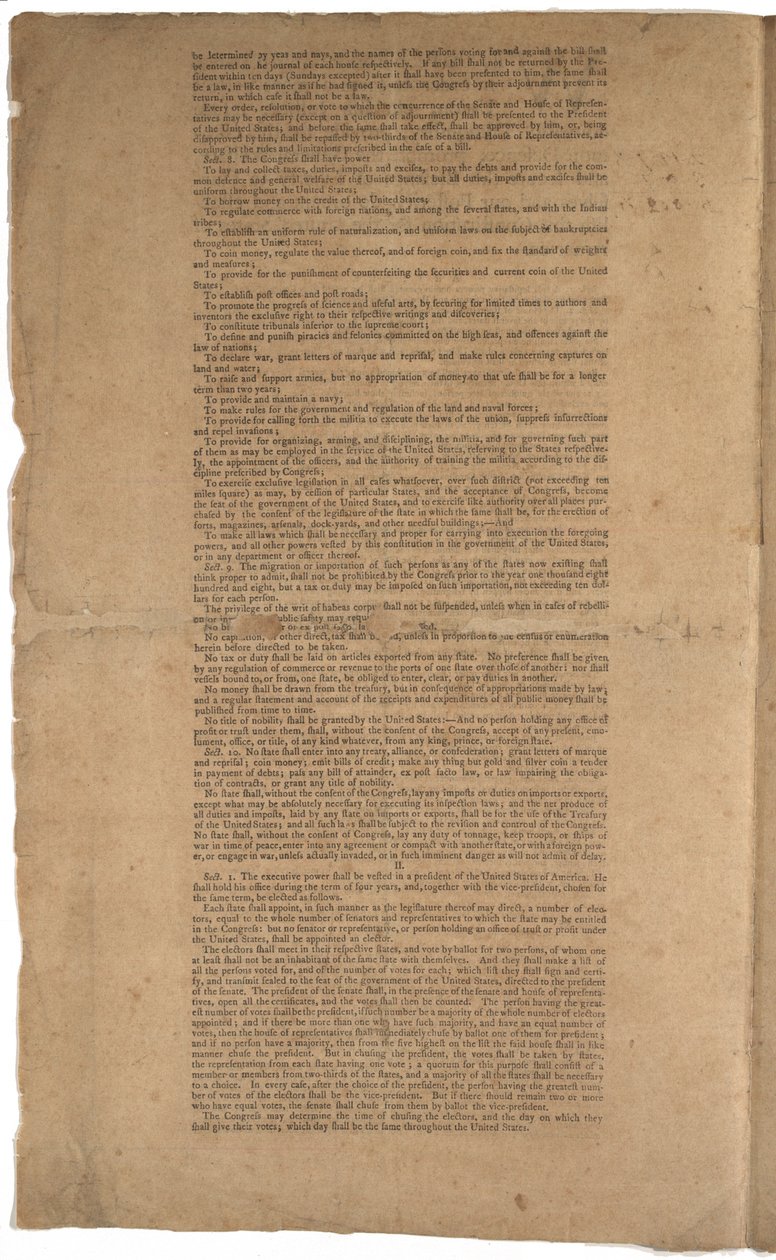 Constitución, primera impresión, impresa por Dunlap & Claypoole, 17-19 de septiembre de 1787 de American School