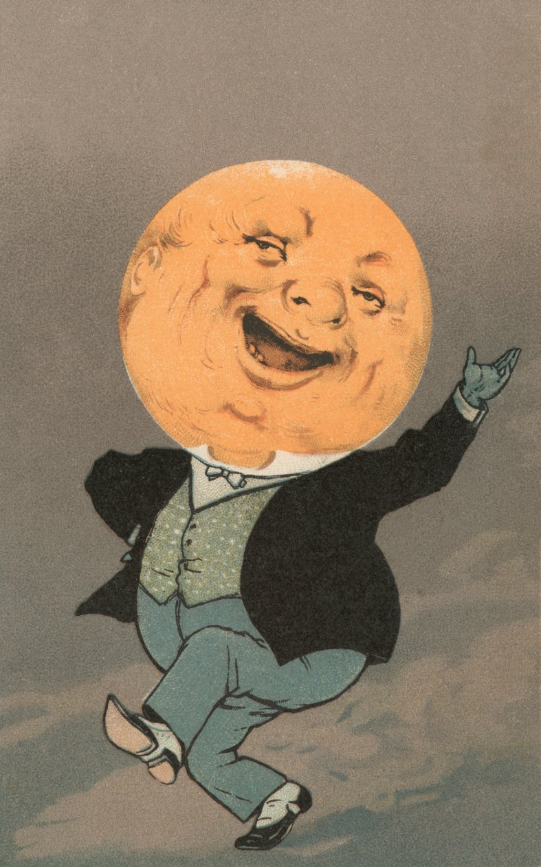 Aristócrata bailarín con cabeza de hombre en la luna de American School