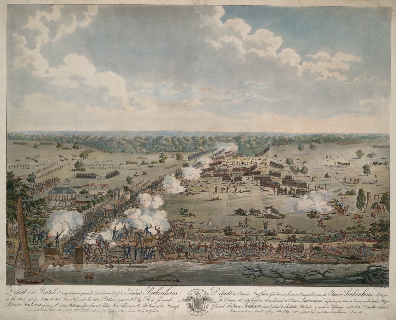 Derrota del ejército británico (Batalla de Nueva Orleans), pub. 1815 de American School