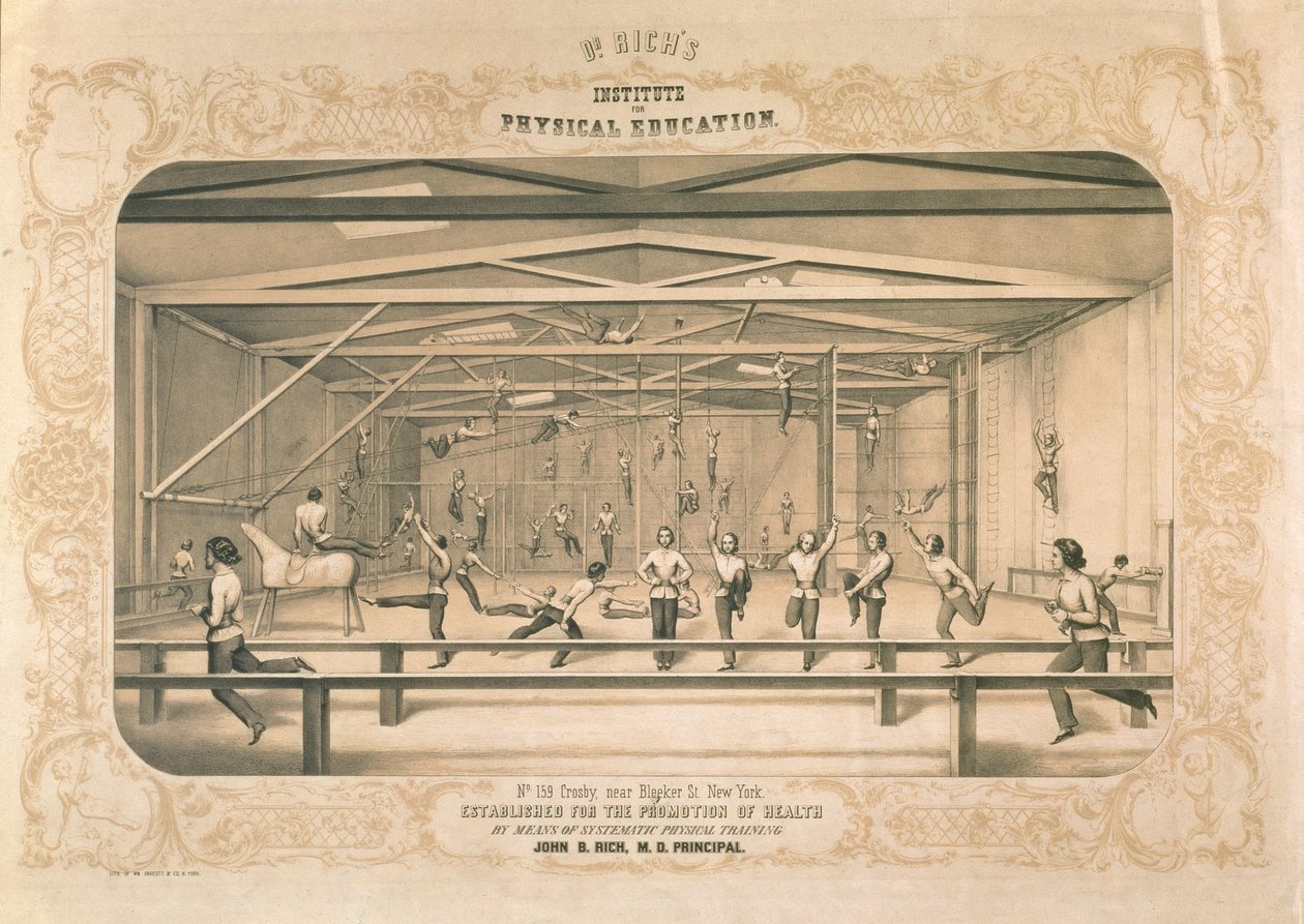 Instituto de Educación Física del Dr. Rich, grabado y pub. por Wm. Endicott & Co, Nueva York, 1850 de American School