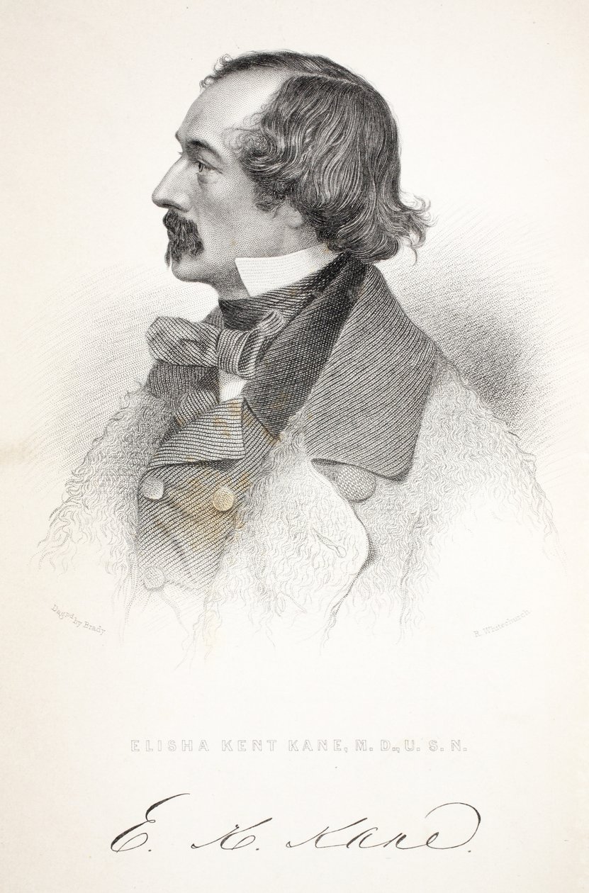 Elisha Kent Kane, ilustración de La segunda expedición Grinnell en busca de Sir John Franklin..., 1856 de American School